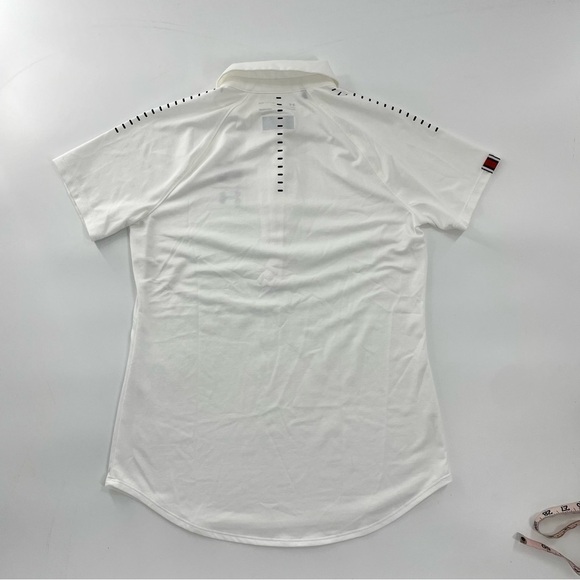 Under Armour HeatGear AUBURN Golf Polo Bundle in White Grey and White Stripe XS - Picture 16 of 16